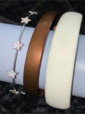 Headband Set White, Brown, & Silver Star Hollister